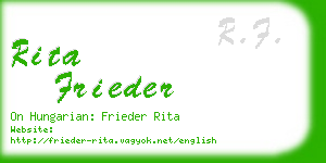 rita frieder business card